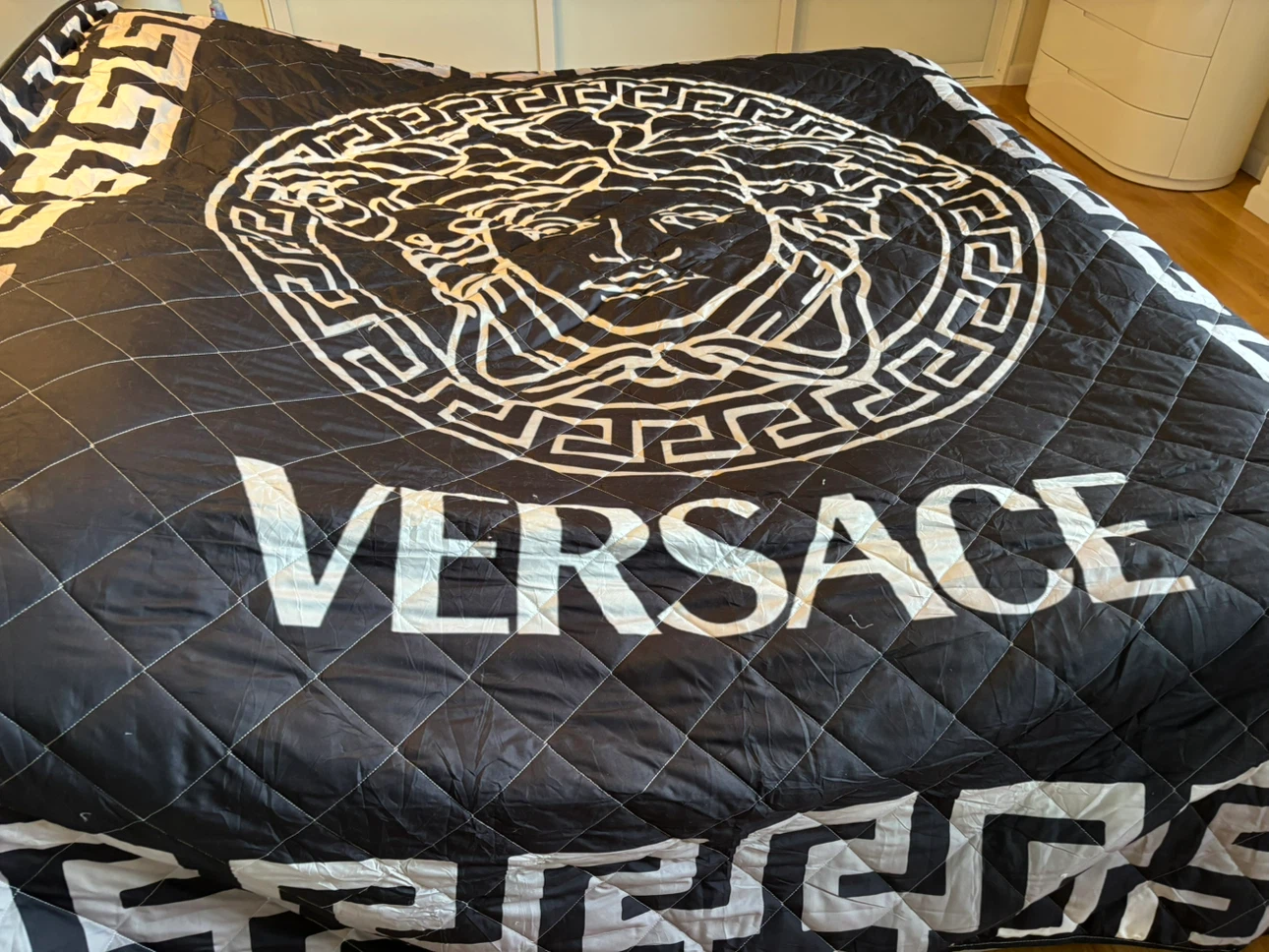 Versace Inspired Quilted Bedspread and Pillow Shams Set - photo 2