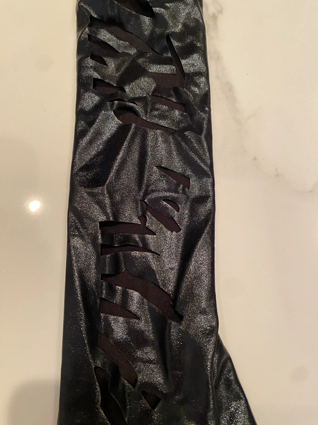 Black distressed costume gloves - photo 2