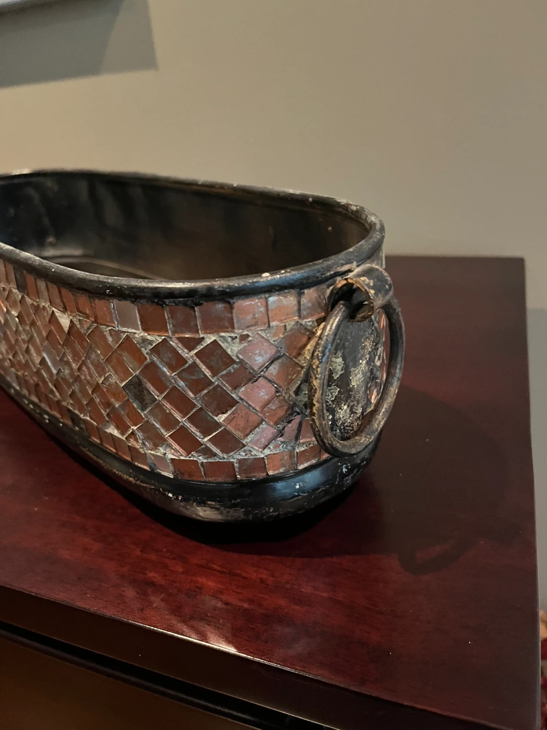 Mosaic Planter With Artificial Ivy - photo 2