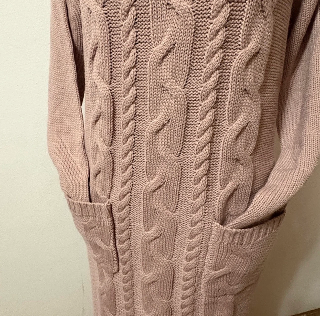 Robert Louis Cable Knit Sweater Dress Pink - photo 4