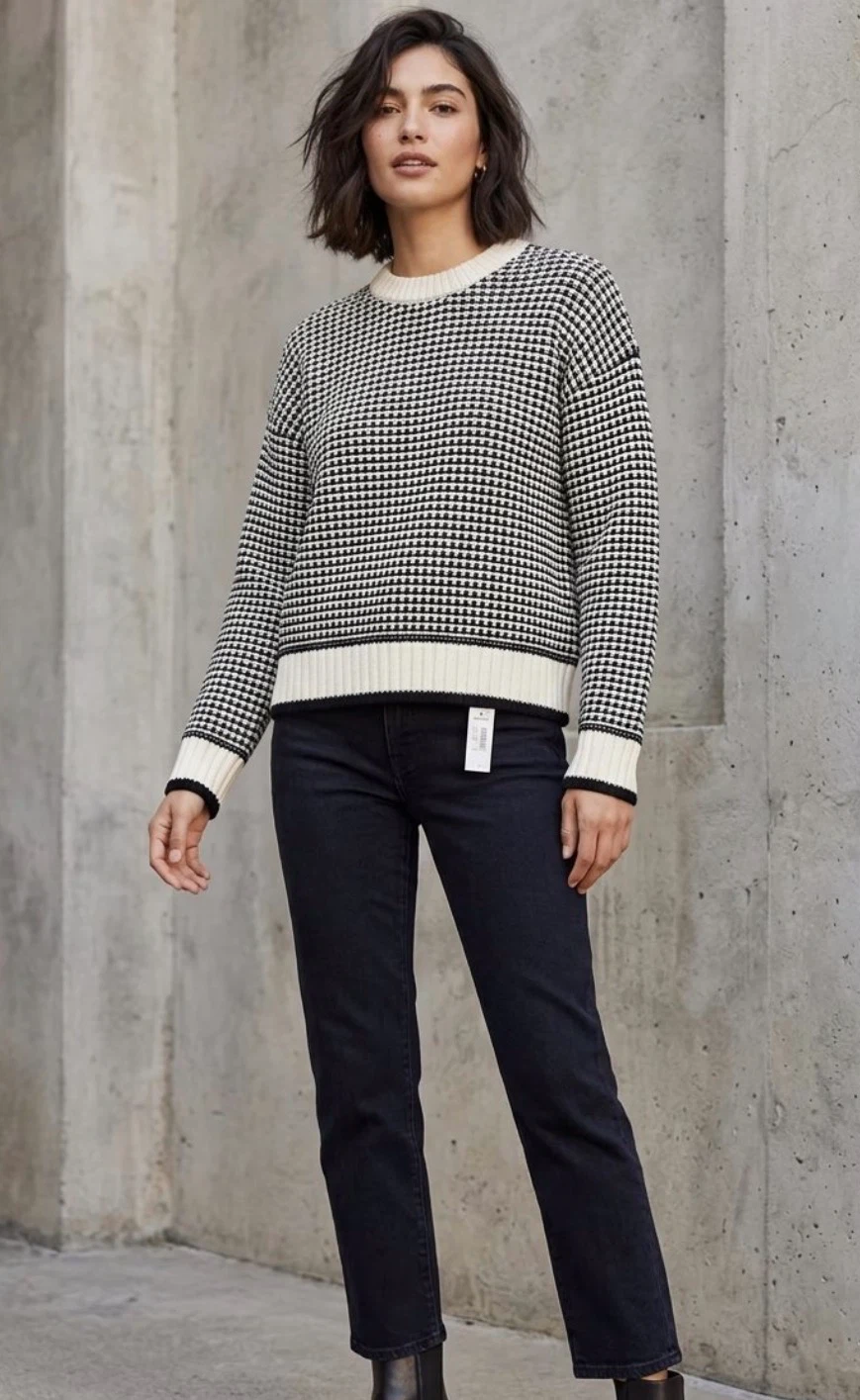 Madewell Black and White Knit Sweater