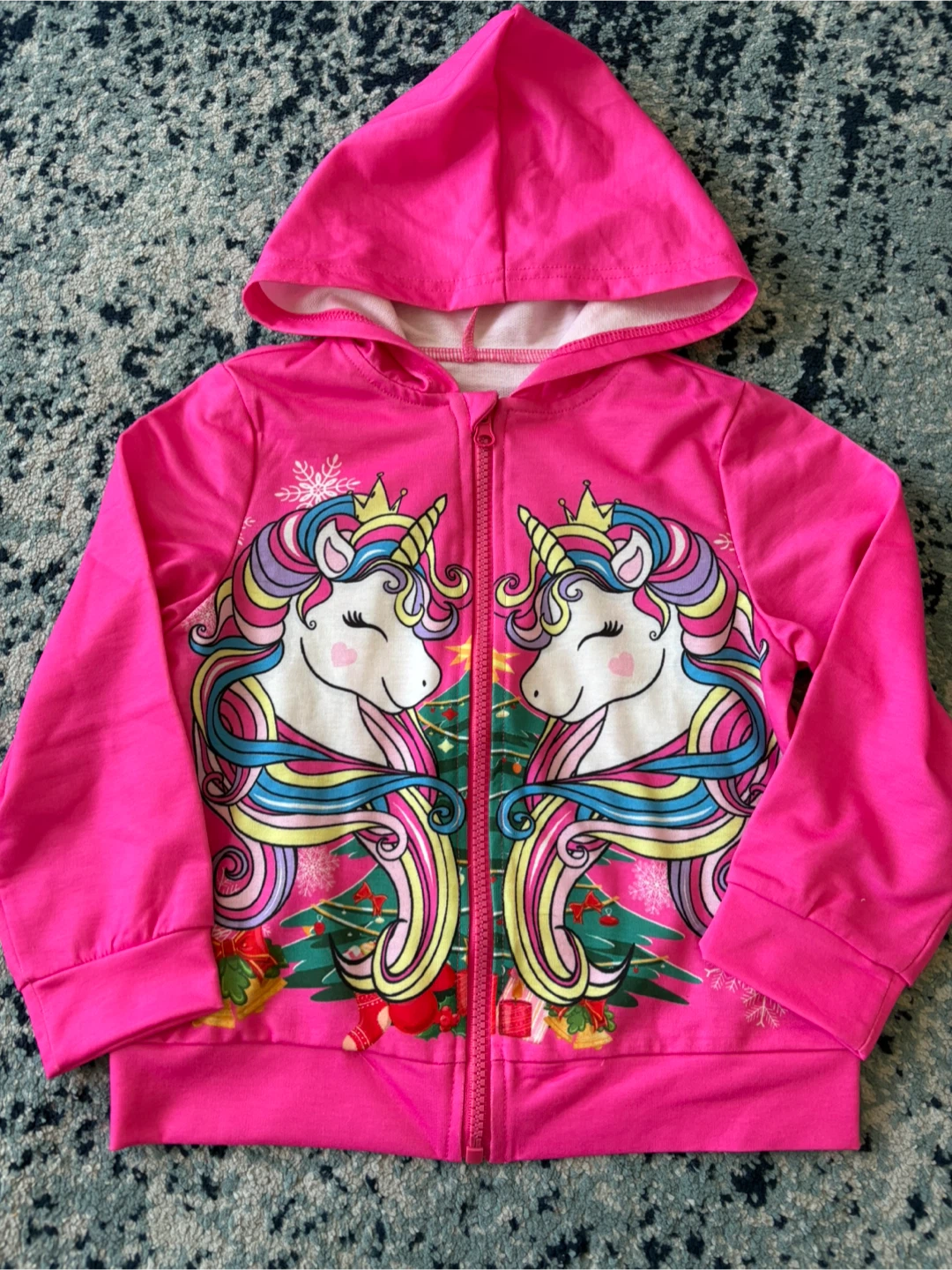 Girls Unicorn Zip-Up Hoodie size 5Y