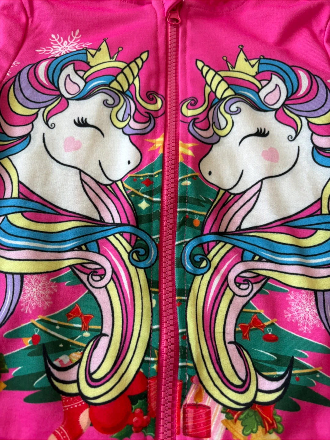 Girls Unicorn Zip-Up Hoodie size 5Y - photo 2
