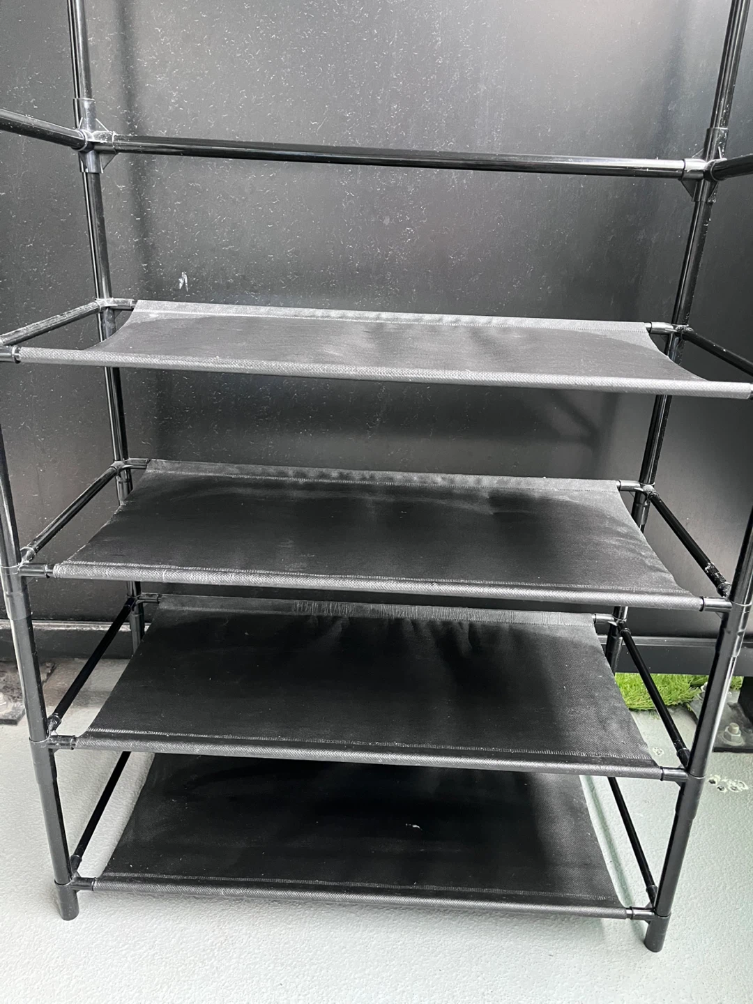 Black Plastic Shoe Rack and Coat Hanger - photo 2