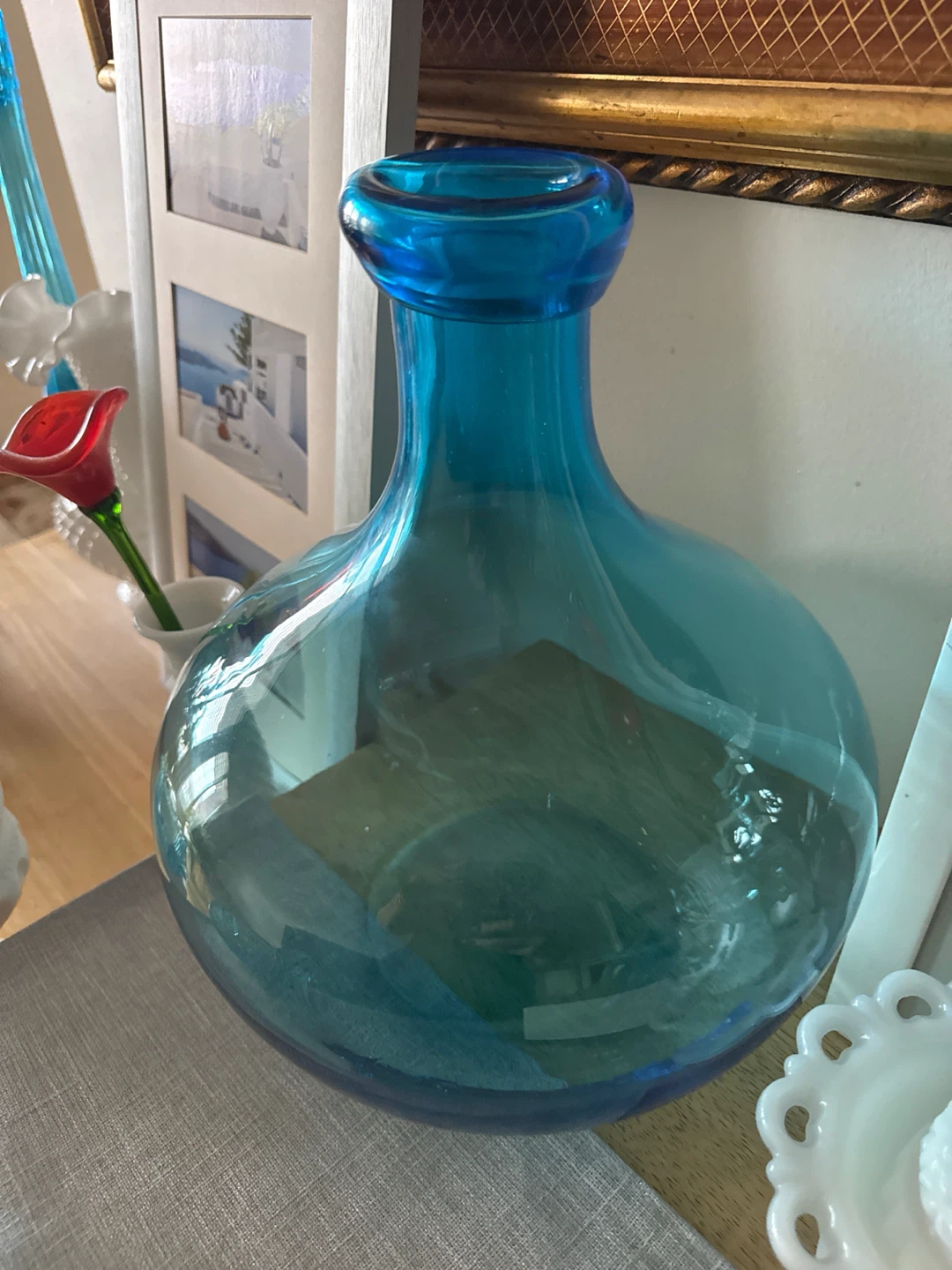 Large Blue Glass Vase