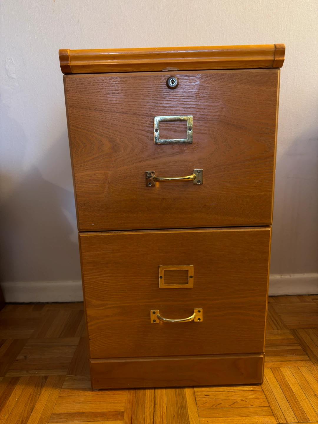 Two-Drawer Wooden Filing Cabinet
