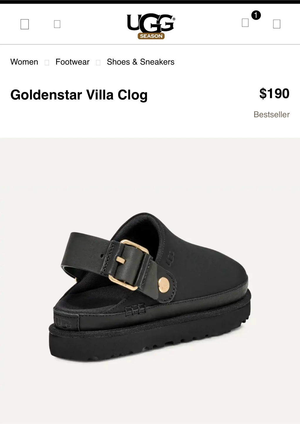 NEW UGG Goldenstar Villa Clog in Black size 11 - photo 2
