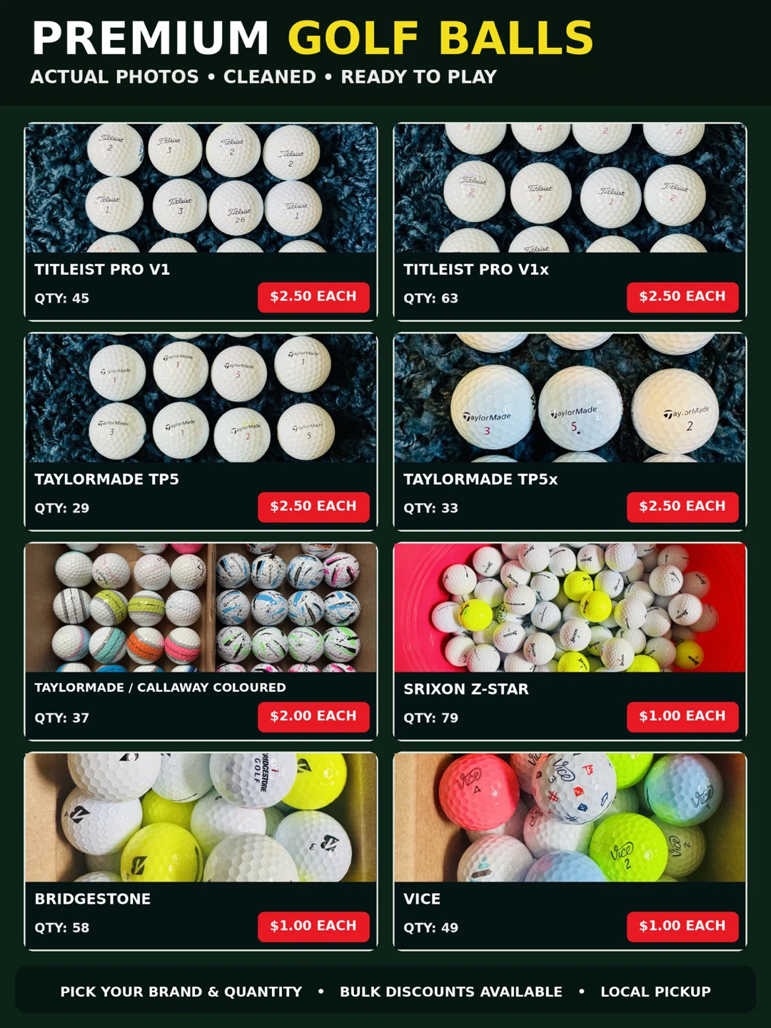 Premium Golf Balls – Pro V1/x / TP5/x / Z-Star / Vice + More