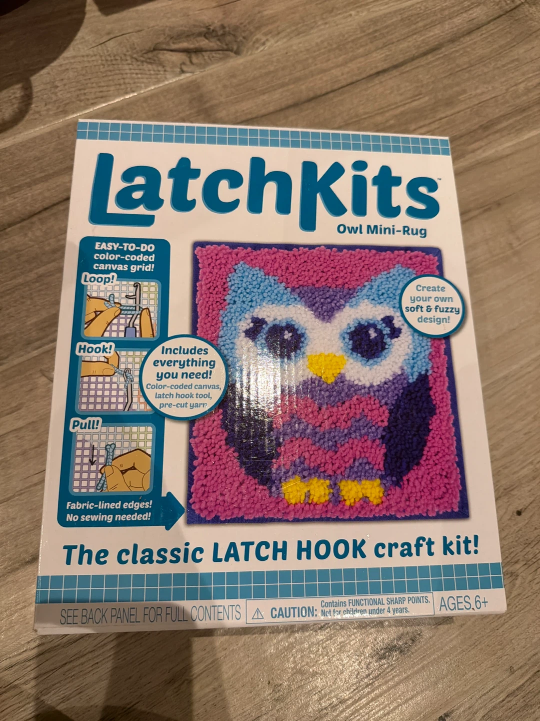 LatchKits Owl Mini-Rug Craft Kit