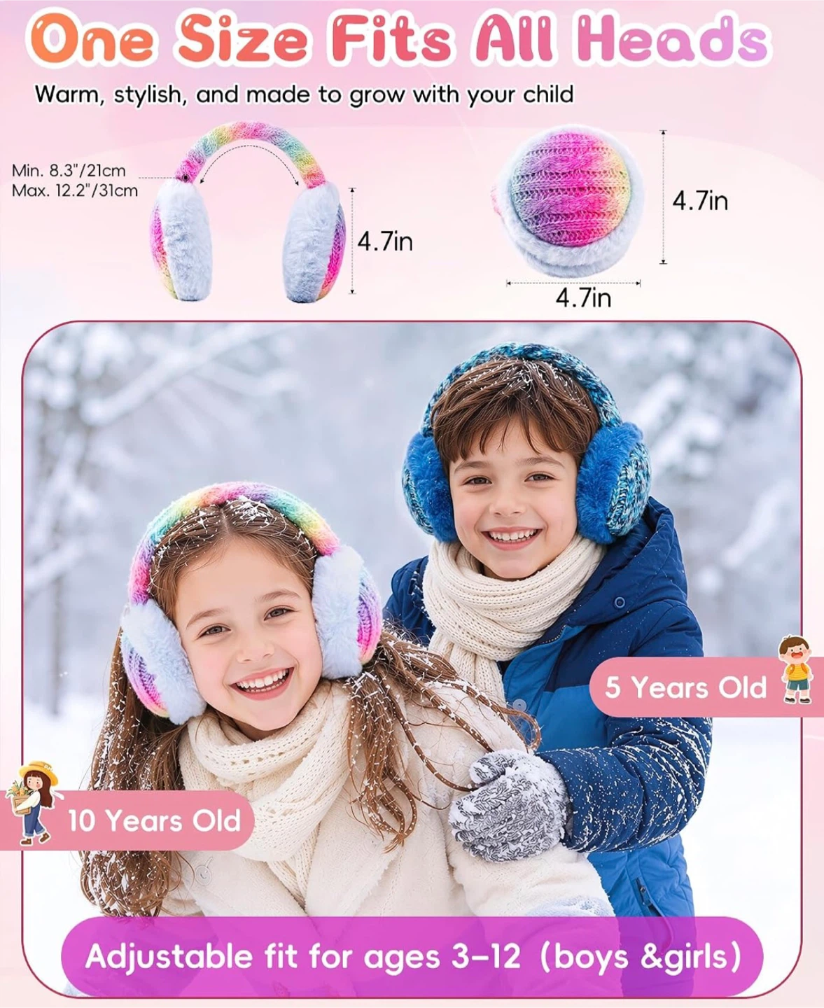 Kids Tie-Dye Foldable Earmuffs - photo 2