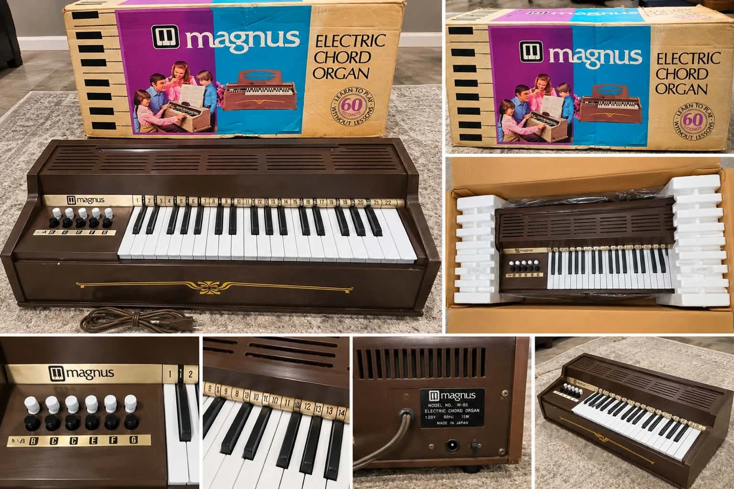 Vintage Magnus Electric Chord Organ Model M-60