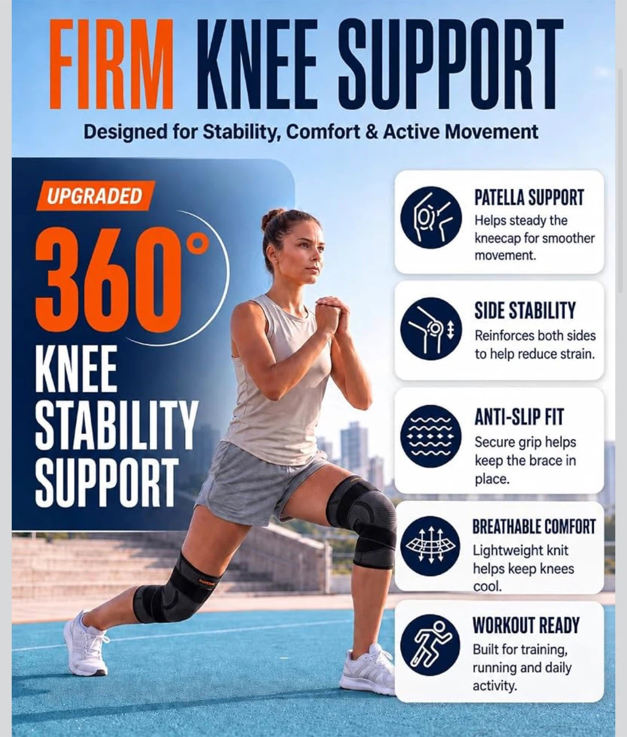 Knee Brace with Strap KB-10, 2 Pack - photo 2