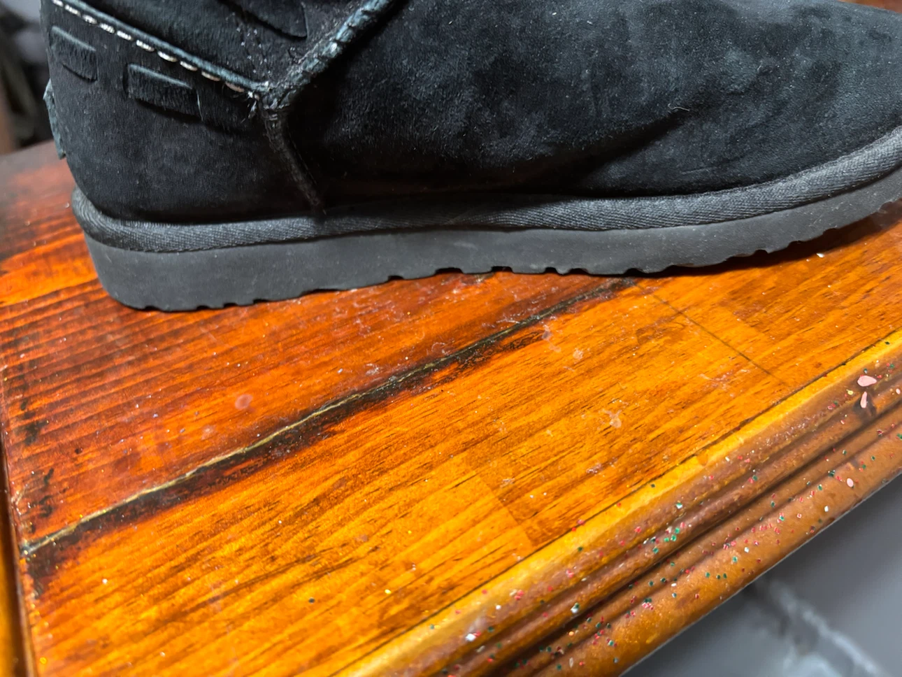 UGG Black Suede Fur Trim Boots - photo 3