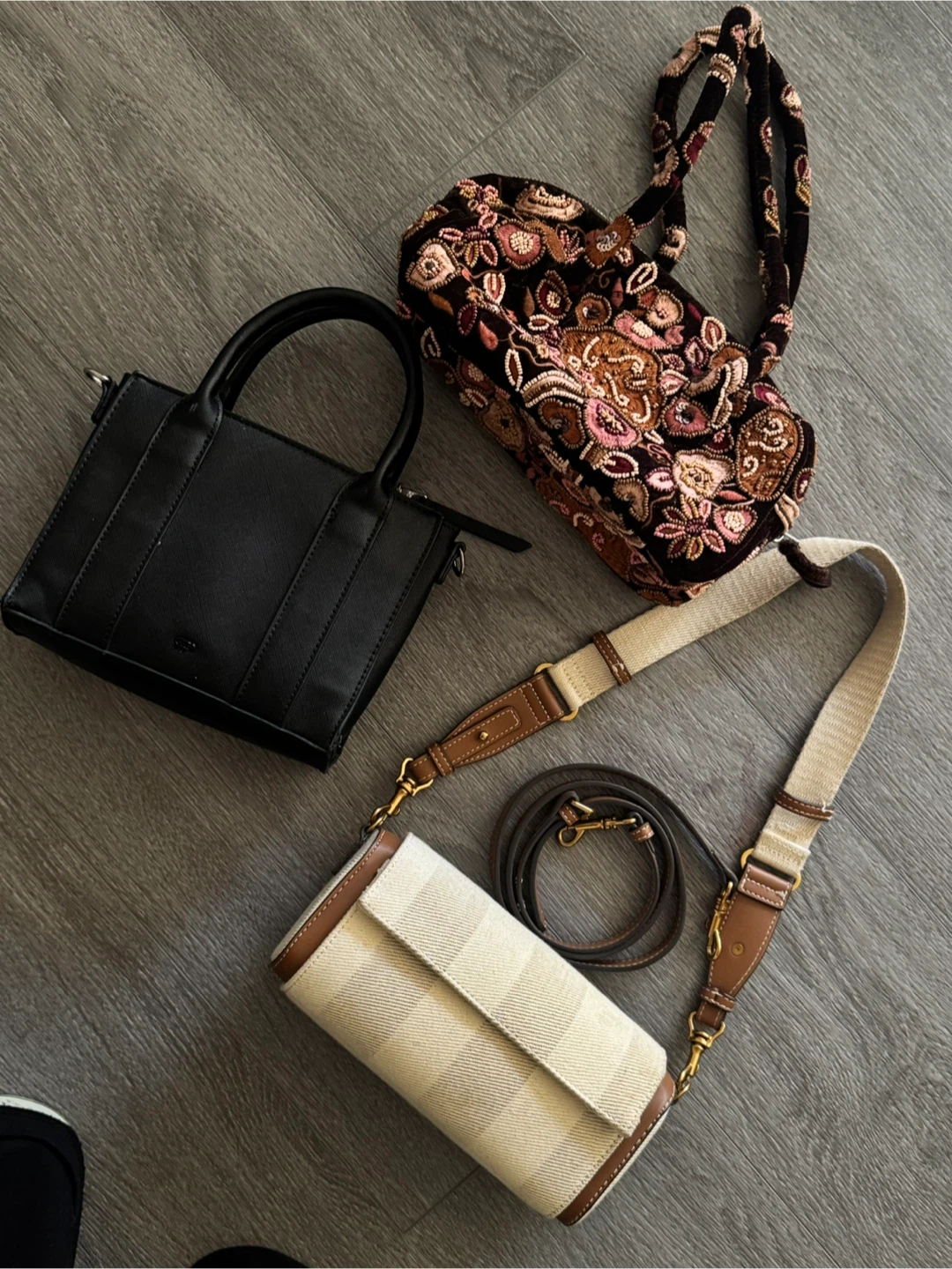 Three assorted handbags from Zara