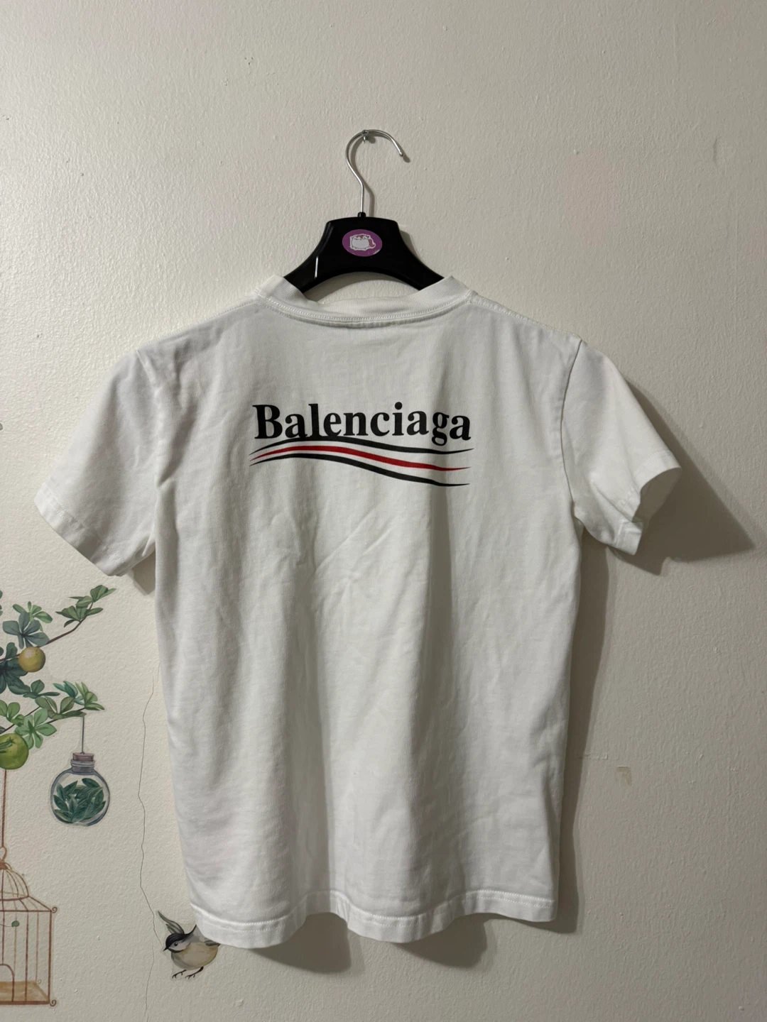 Balenciaga White Graphic Logo T-Shirt - photo 2
