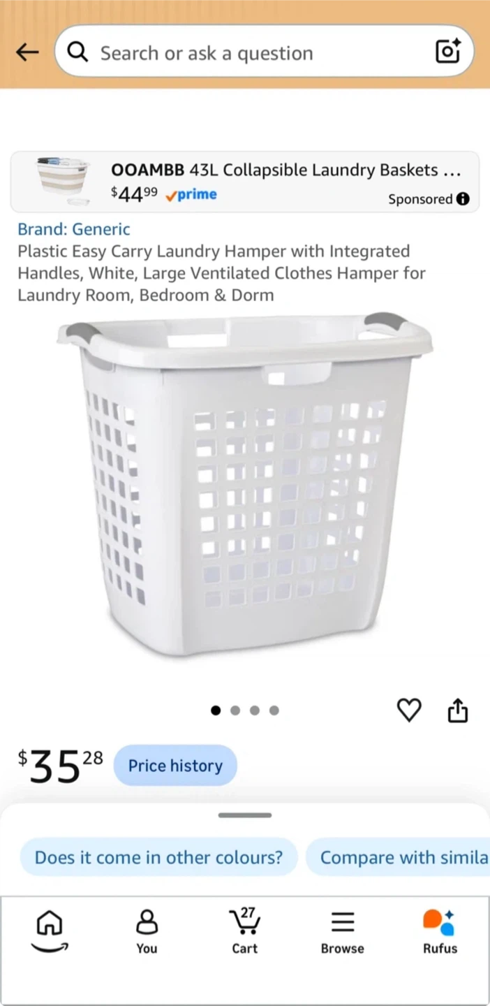 Set of 3 Plastic Laundry Baskets - photo 5