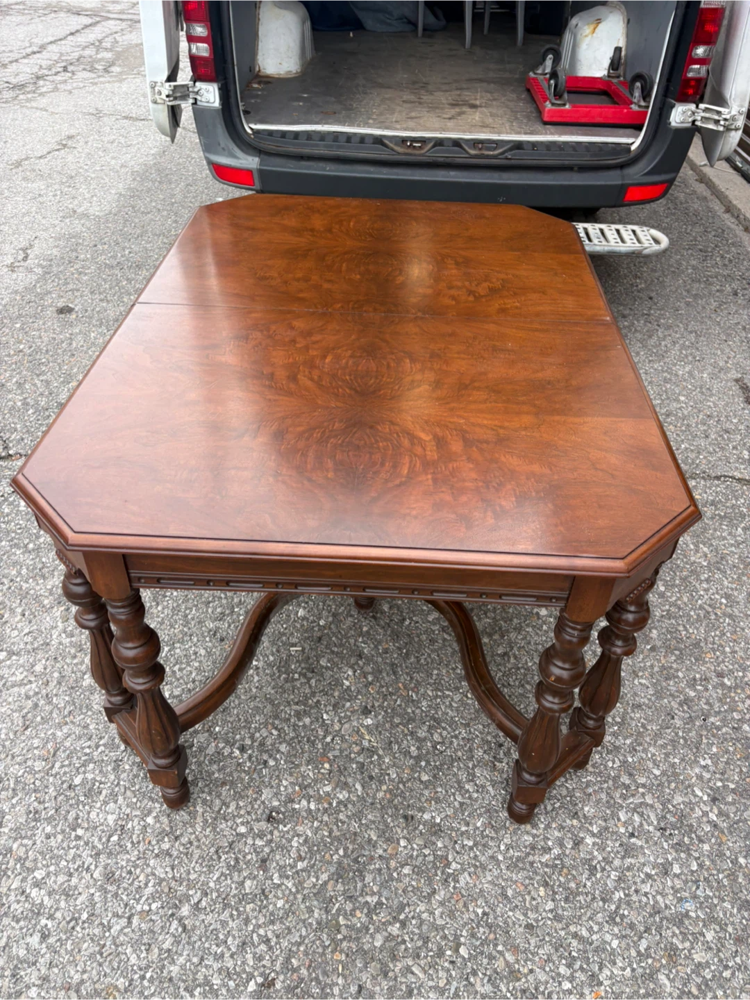 Free delivery used Vintage Walnut Dining Table - photo 2