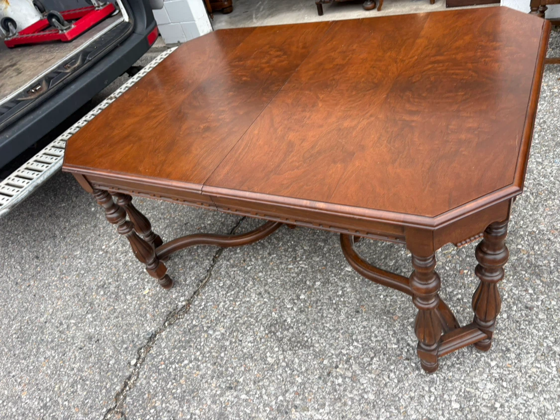 Free delivery used Vintage Walnut Dining Table - photo 3