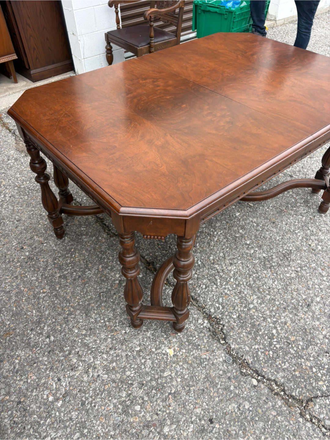 Free delivery used Vintage Walnut Dining Table - photo 4