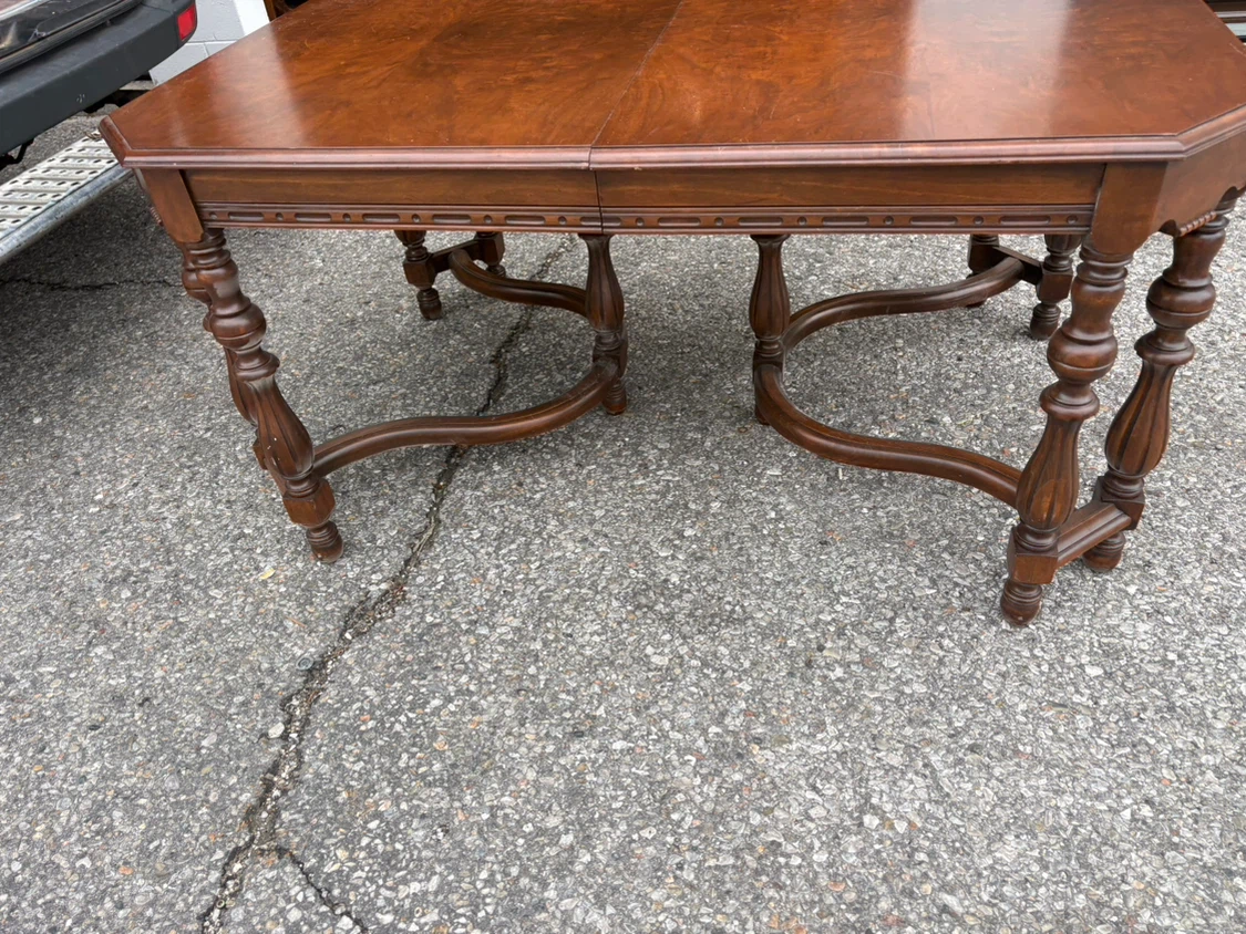 Free delivery used Vintage Walnut Dining Table - photo 5