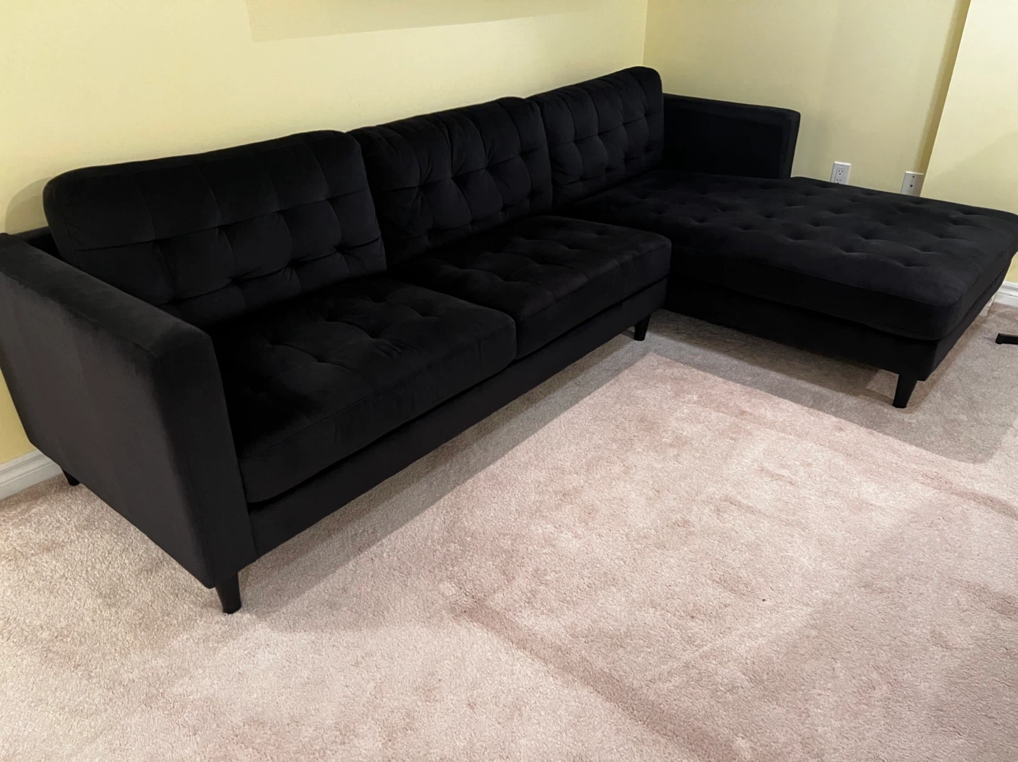 Black Sectional Sofa and Coffee Table Set