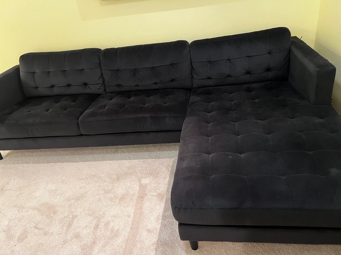 Black Sectional Sofa and Coffee Table Set - photo 2