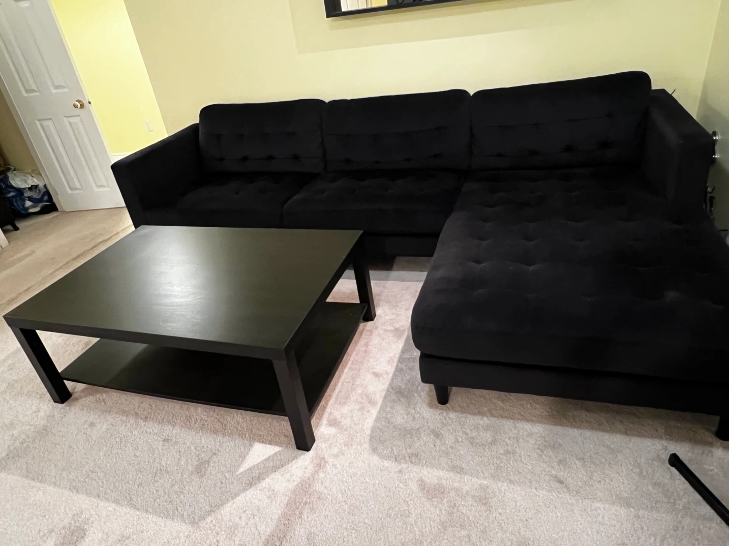 Black Sectional Sofa and Coffee Table Set - photo 4