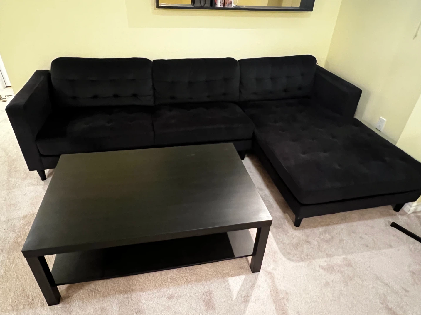 Black Sectional Sofa and Coffee Table Set - photo 5