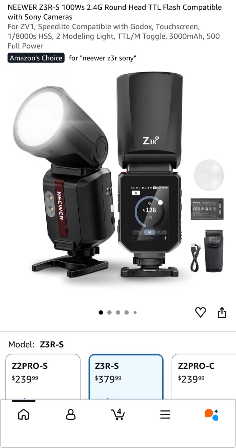 NEEWER Z3R-S 100Ws Round Head TTL Flash for Sony - photo 3