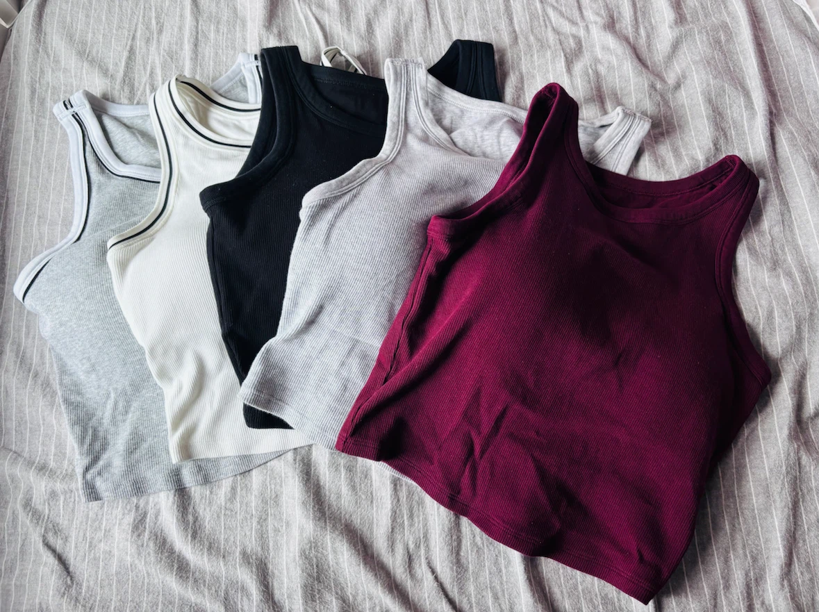 Uniqlo Ribbed Cropped Bra Tops (Set of 5)