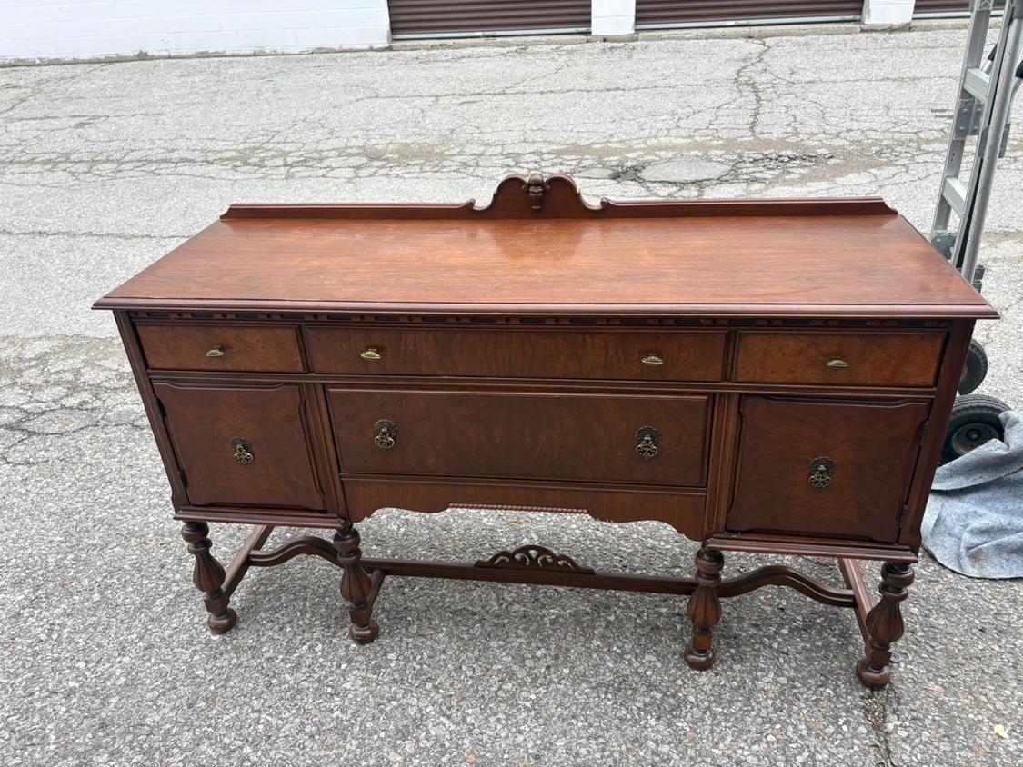 Free delivery antique Vintage Wooden Sideboard Buffet - photo 2