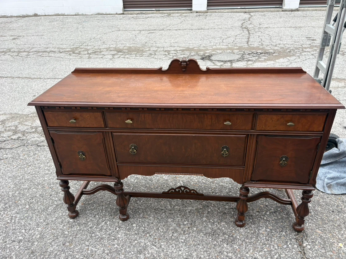 Free delivery antique Vintage Wooden Sideboard Buffet - photo 5