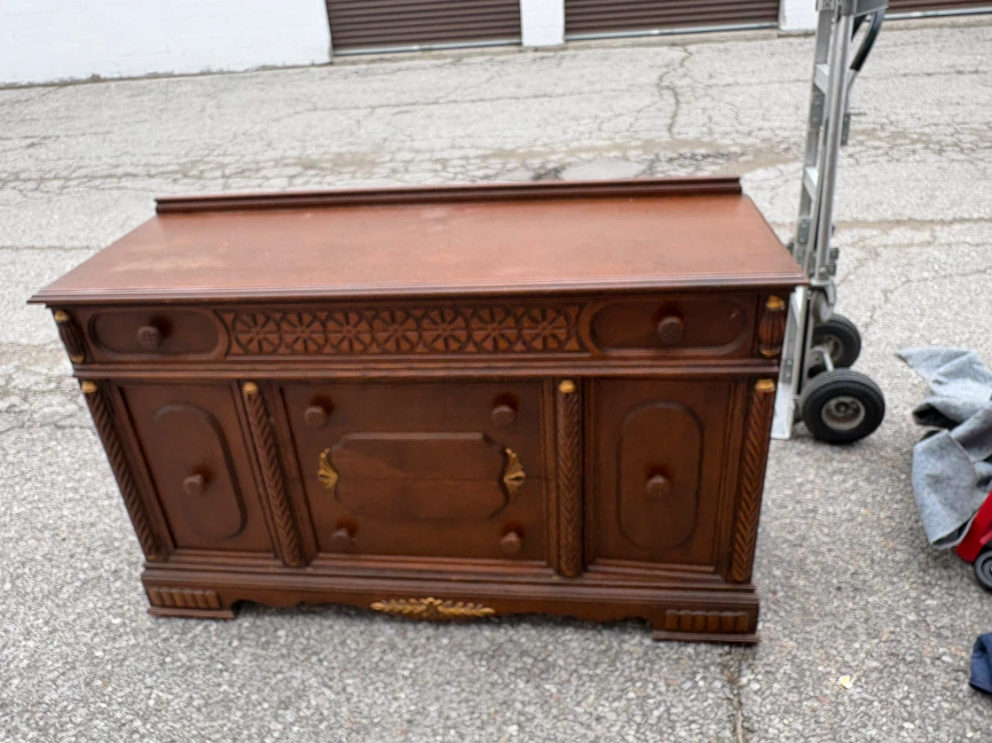 Free delivery antique Vintage Solid Wood Credenza Sideboard