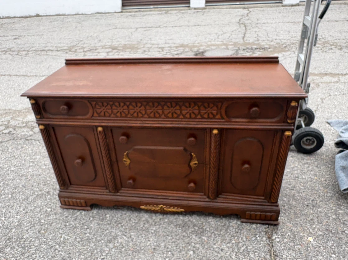 Free delivery antique Vintage Solid Wood Credenza Sideboard - photo 5
