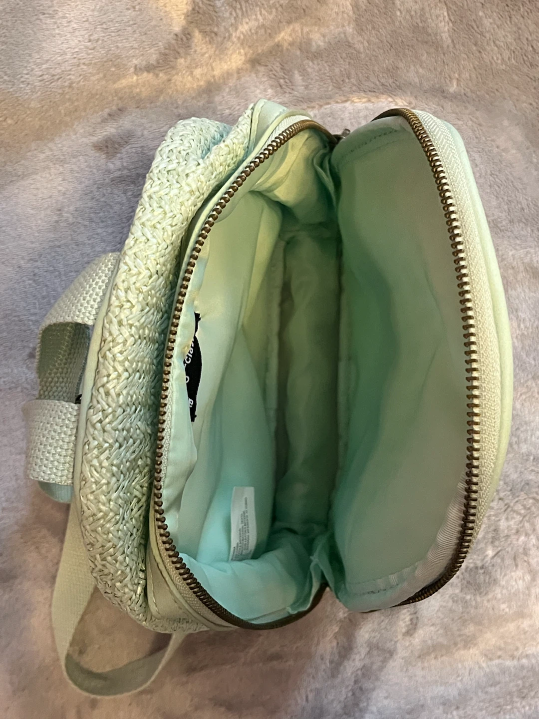 Mint Green Woven Mini Backpack - photo 3