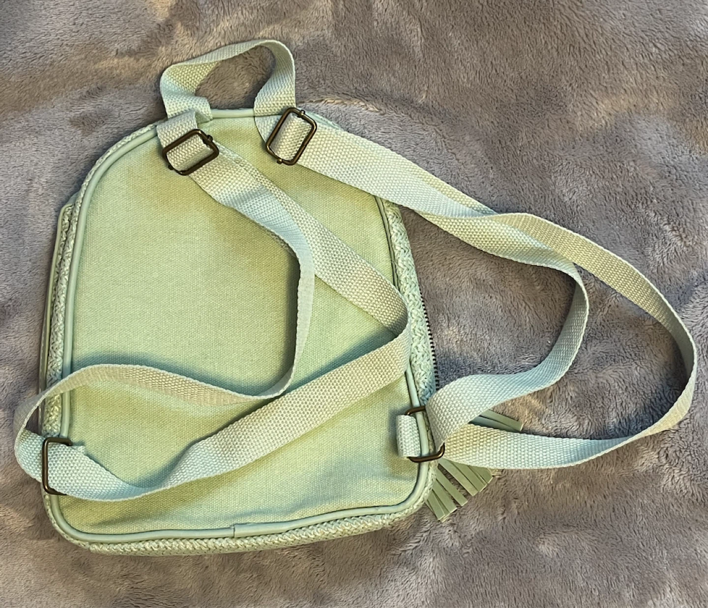 Mint Green Woven Mini Backpack - photo 2