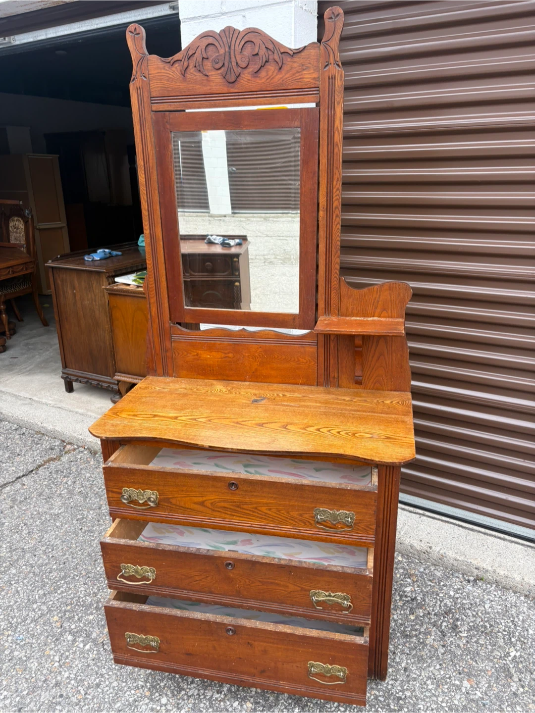 Free delivery antique Vintage Oak Dresser with Mirror
