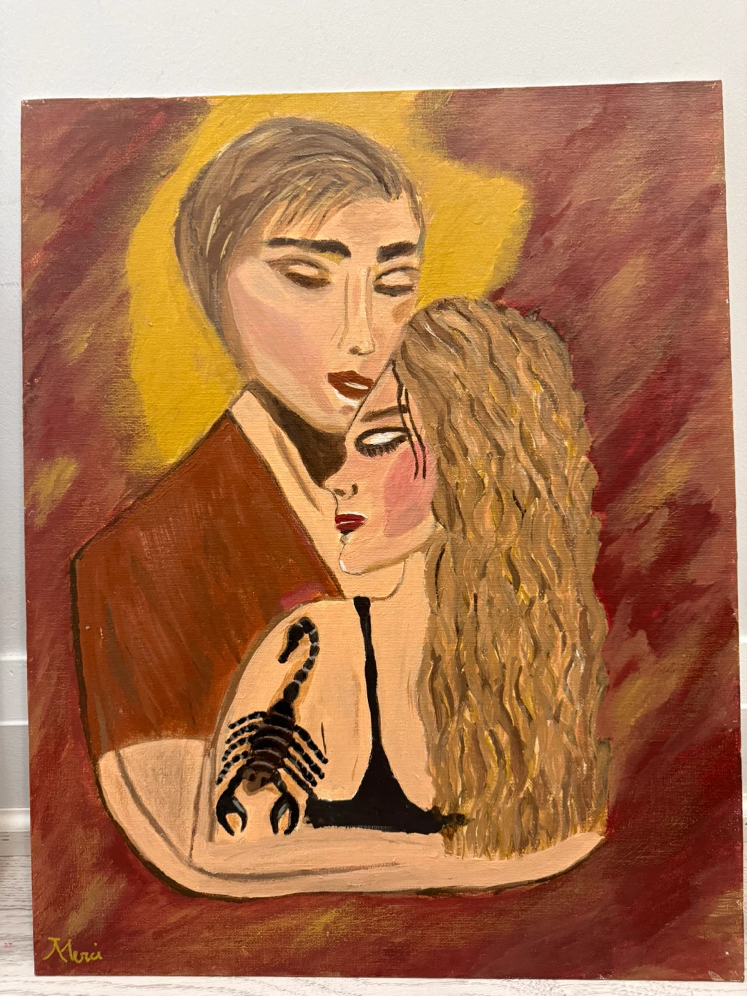 Couple With Scorpion – Original Figurative Acrylic Painting