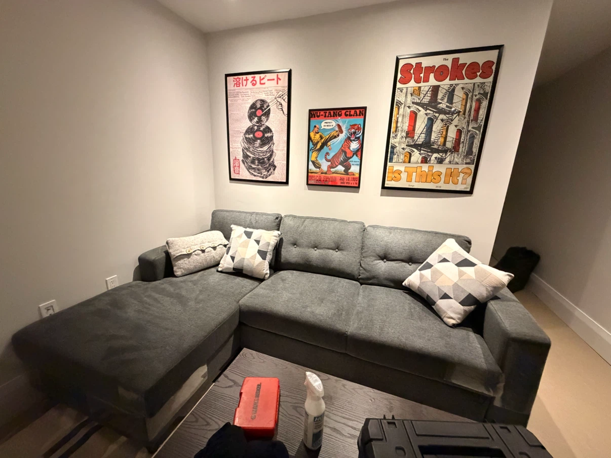 FREE Grey sofa bed couch with storage (read description) - photo 2