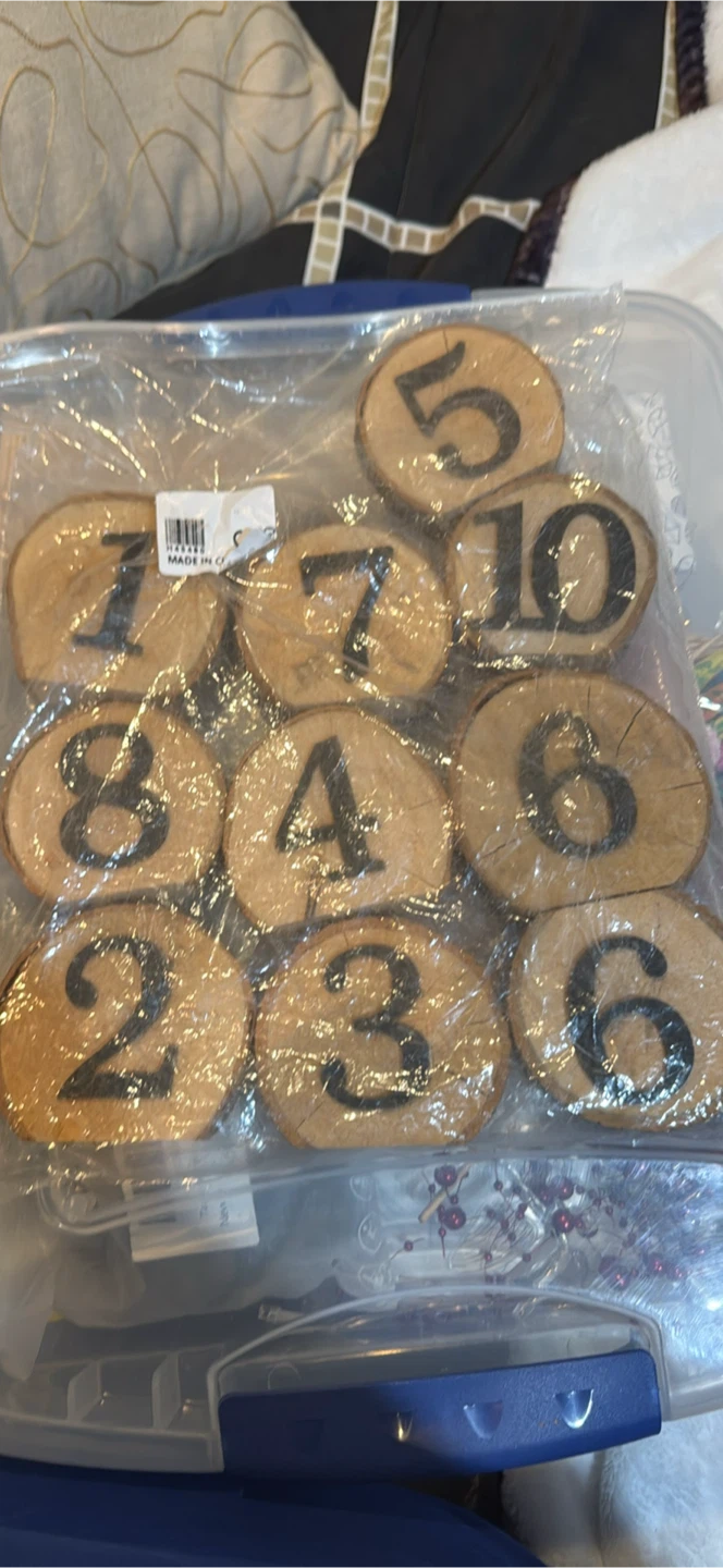 Rustic Wood Slice Table Numbers