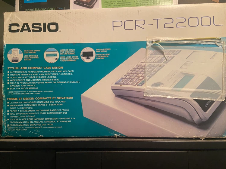 Casio PCR-T2200L Electronic Cash Register - photo 2