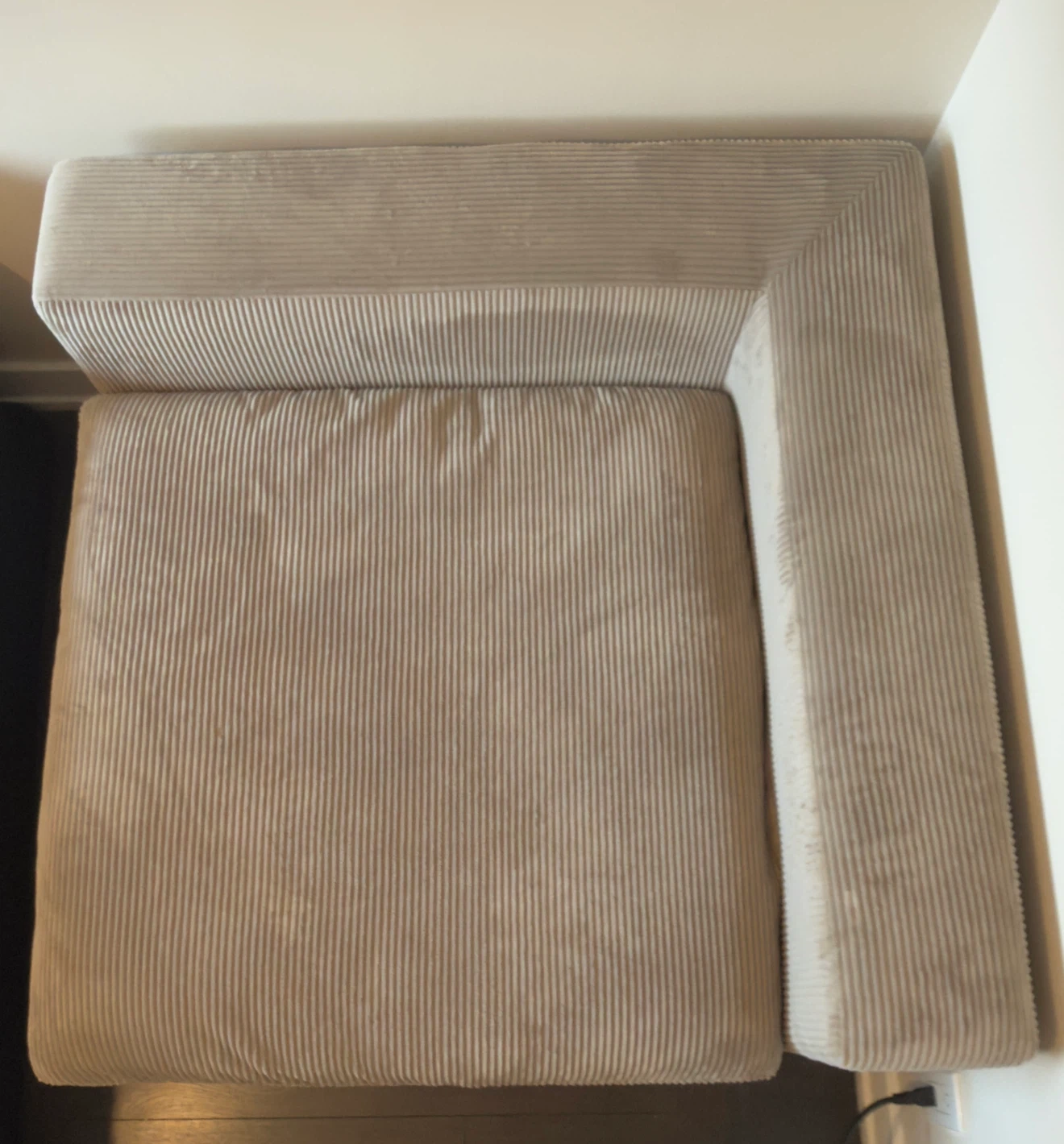 Beige Corduroy Corner Sofa Section - photo 3
