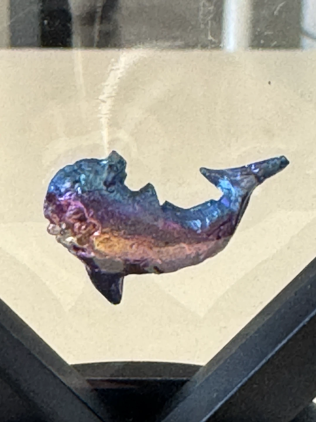 Rainbow Bismuth Dolphin Carving - photo 5