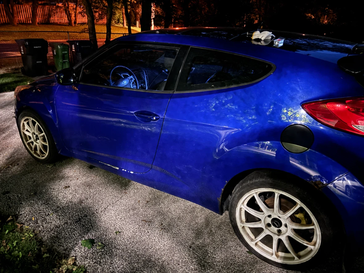 Blue Hyundai Veloster