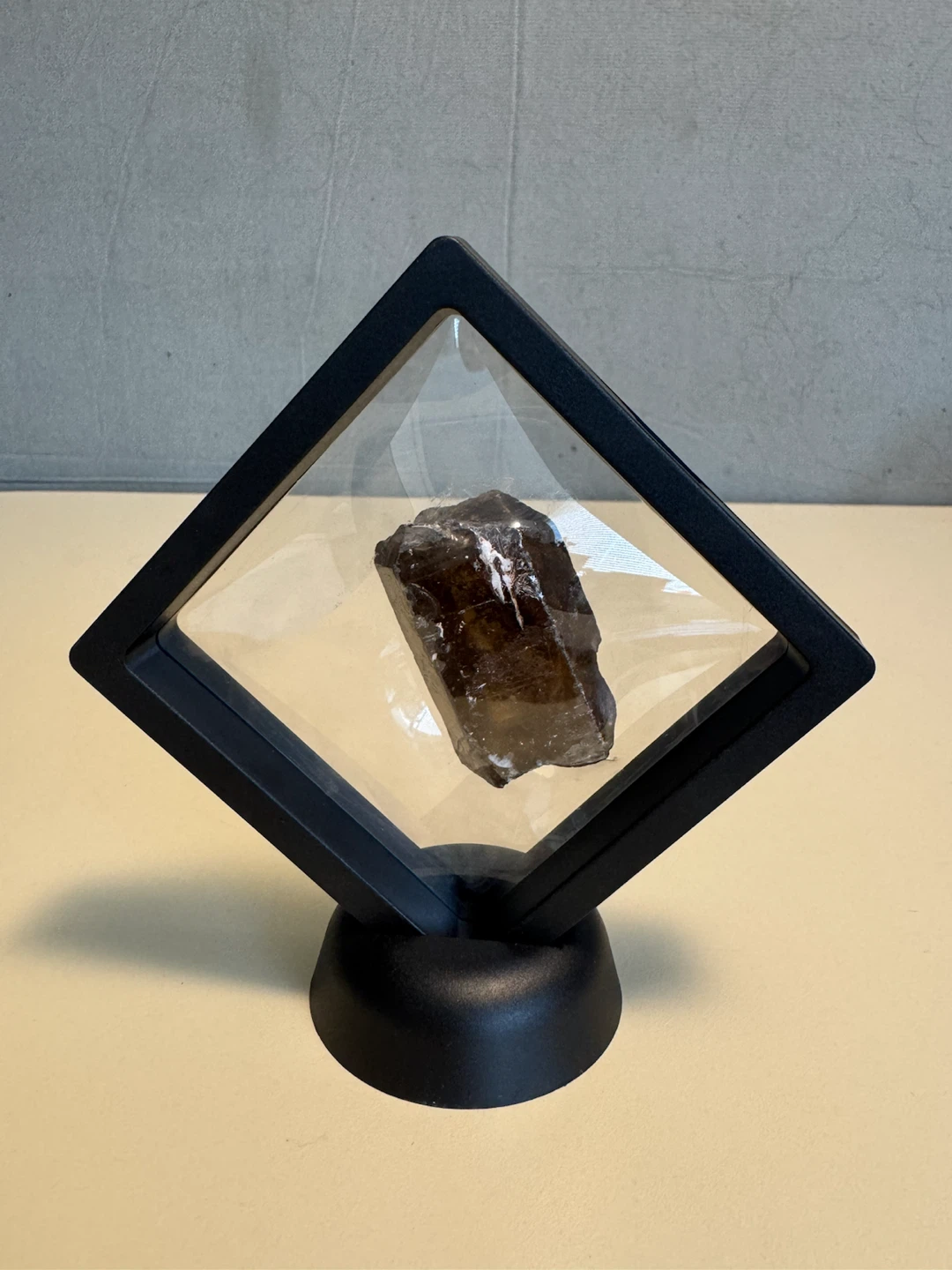 Natural Citrine Rough Specimen in Display Case