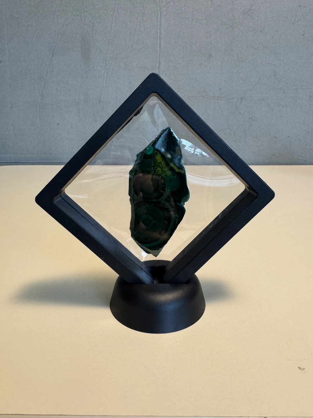 Natural Malachite Specimen in Display Frame
