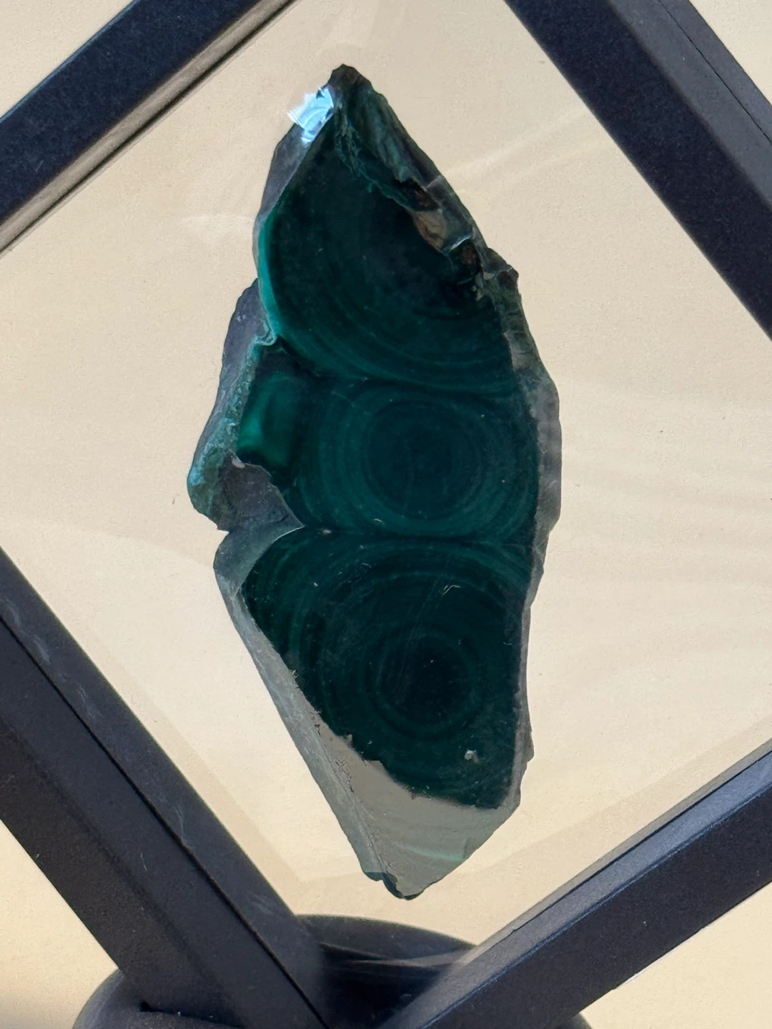 Natural Malachite Specimen in Display Frame - photo 2