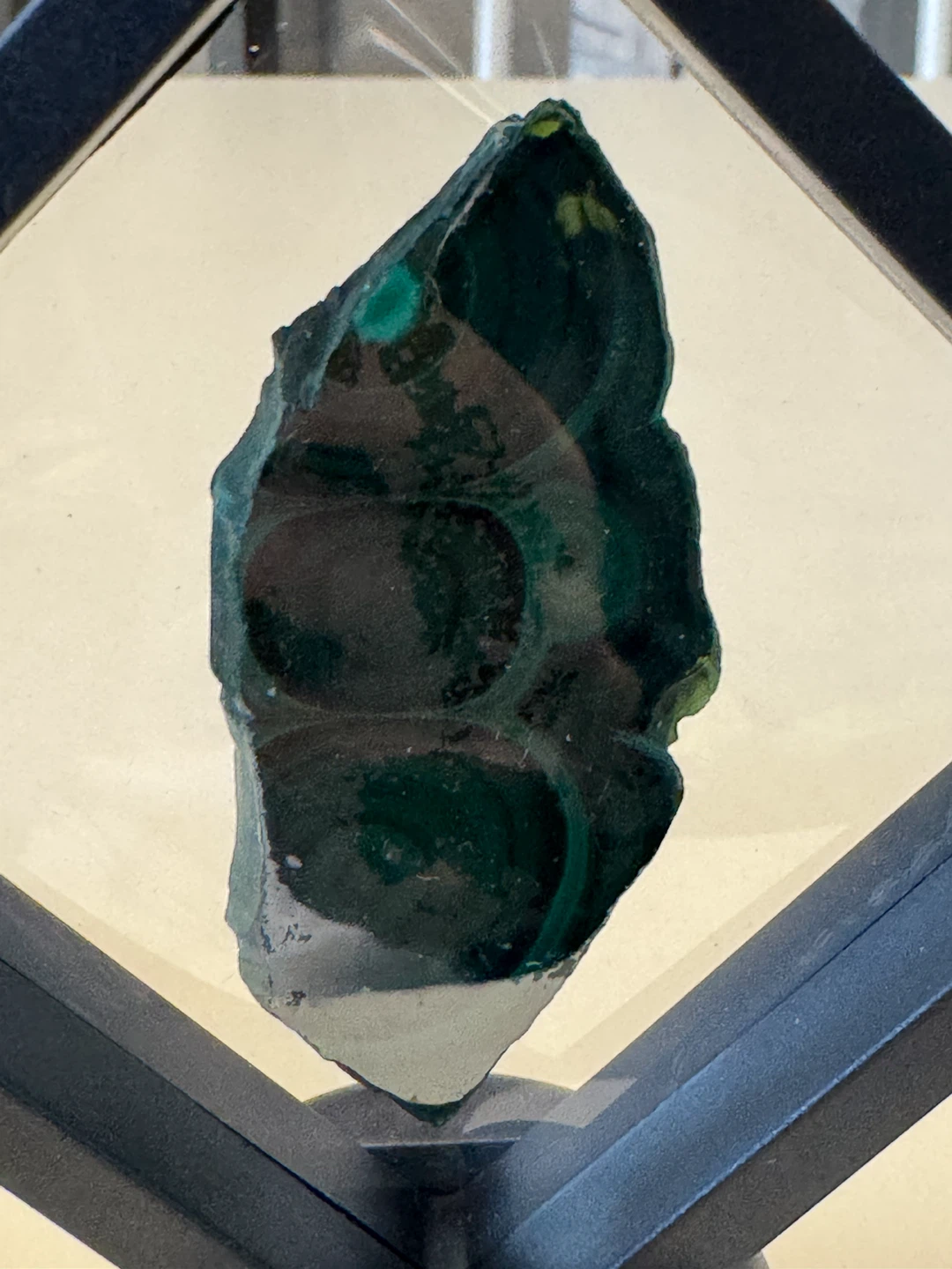 Natural Malachite Specimen in Display Frame - photo 4