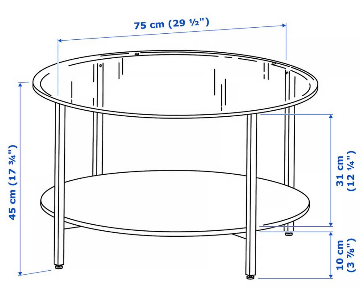 IKEA Round Glass Coffee Table - photo 3
