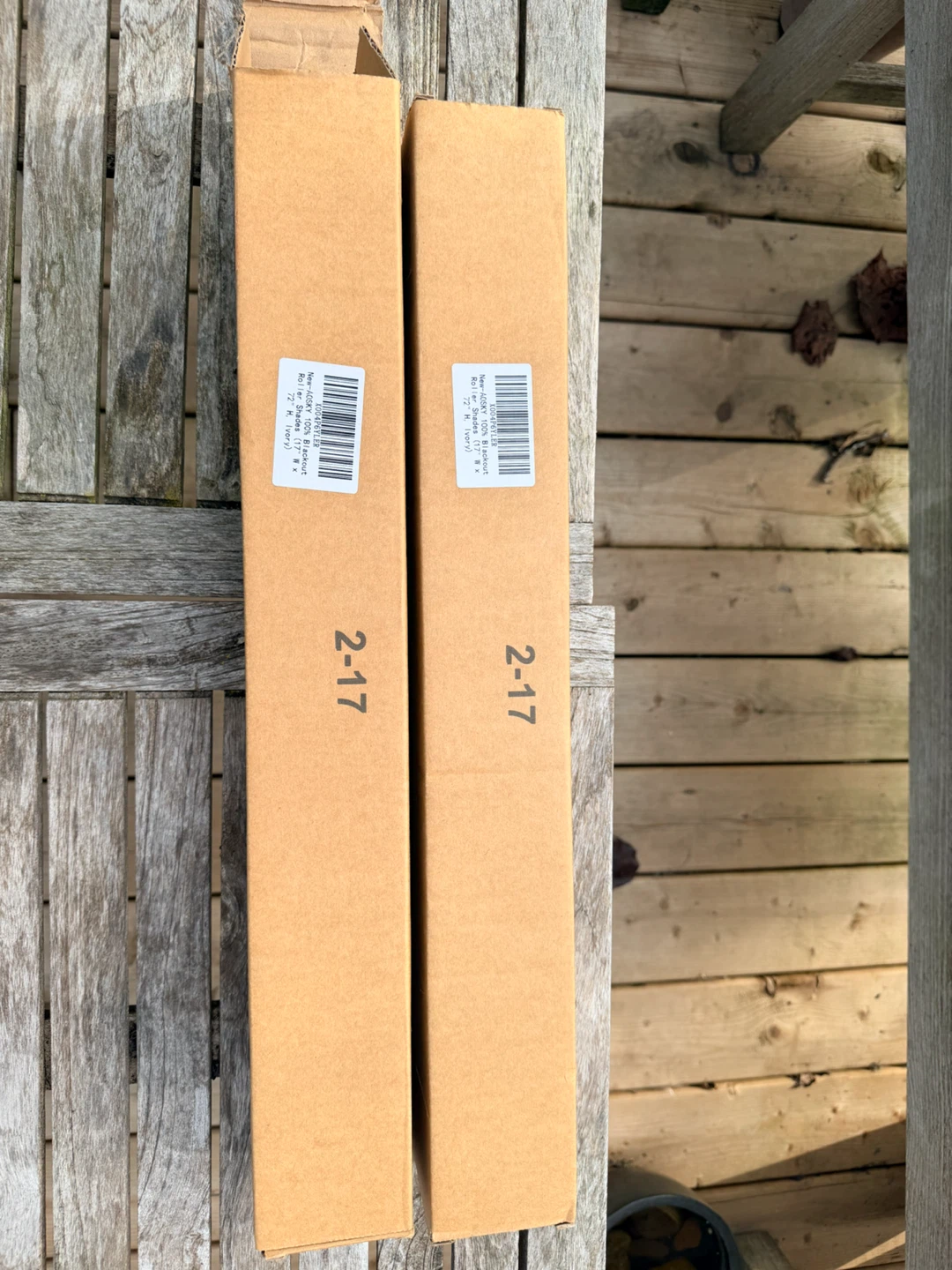 Two AOSKY 100% Blackout Roller Shades, Ivory, 17" x 72" - photo 3